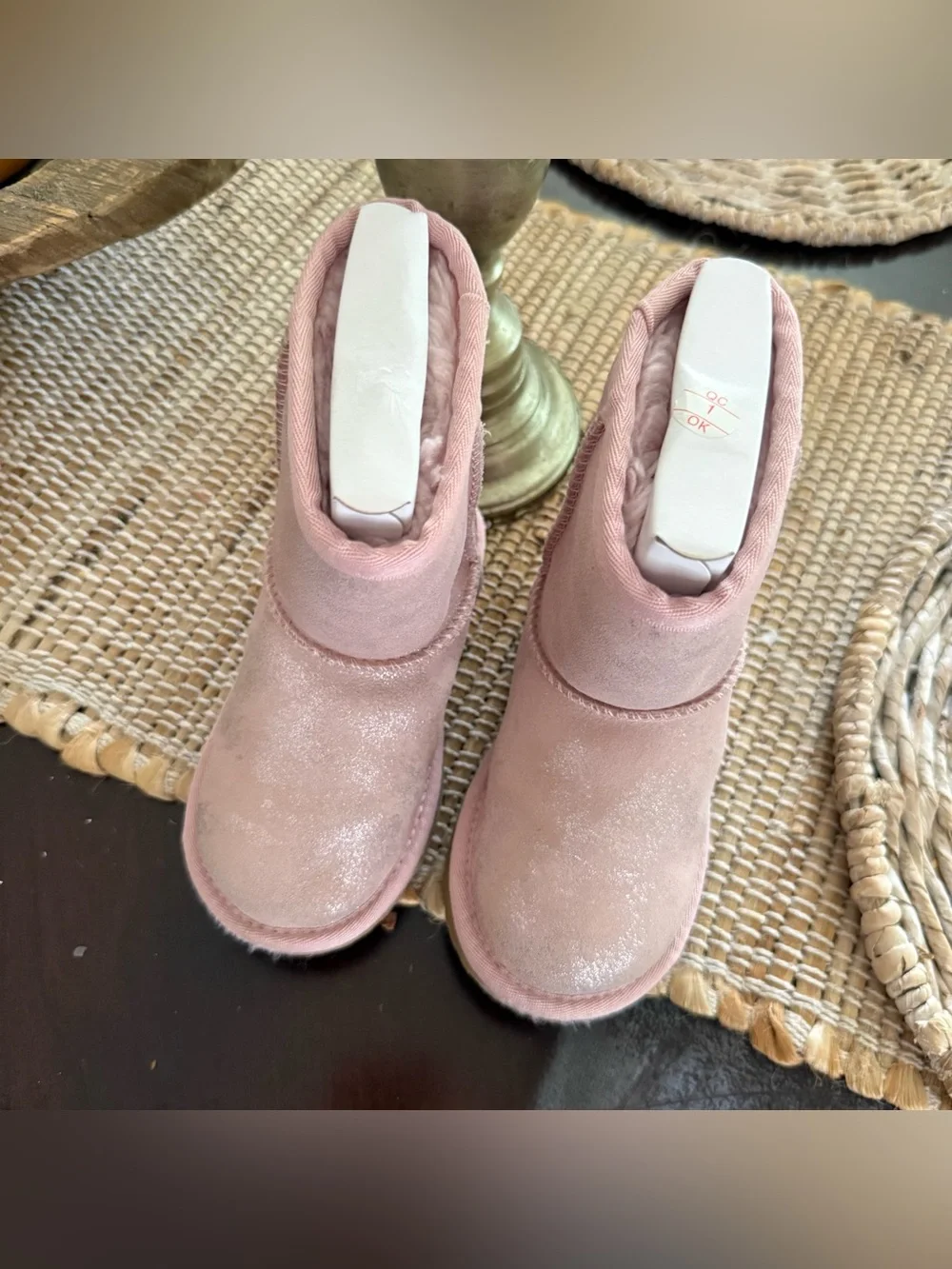 UGG Kids Classic II Metallic Shimmer Light Pink Toddler Boots